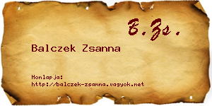Balczek Zsanna névjegykártya